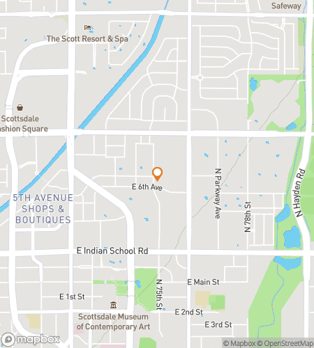 Map of scavenger hunt walking tour for Scorching Scottsdale