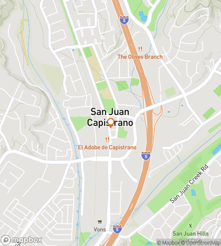 Map of scavenger hunt walking tour for San Juan Capistrano California Bar Hunt