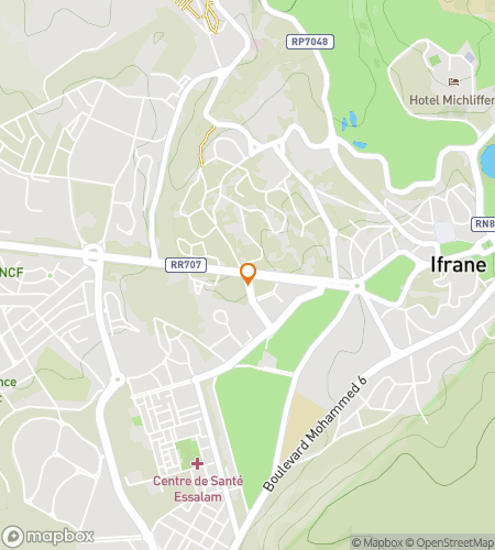 Map of scavenger hunt walking tour for Ifrane: The City of Cedar and Snow