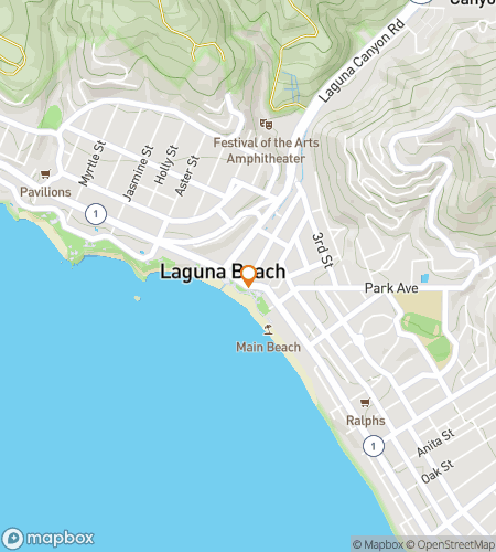 מפה של סיור הליכה לציד חוזים עבור בר האנט של לגונה ביץ' קליפורניה