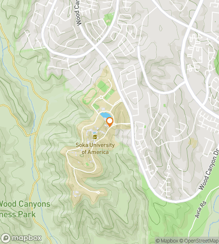 Map of scavenger hunt walking tour for Soak Up the Clues: Soka University Hunt