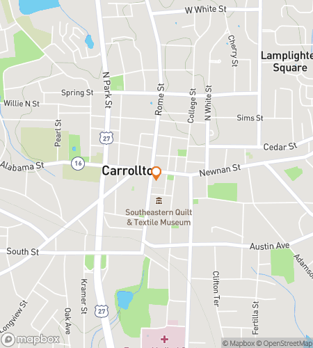 Map of scavenger hunt walking tour for Carrollton‘s Cozy Corner Caper