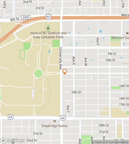 Map of scavenger hunt walking tour for Lubbock Texas Bar Hunt