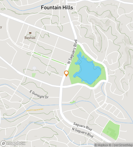 Map of scavenger hunt walking tour for Fountain Thrills & Desert Chills!