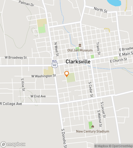Map of scavenger hunt walking tour for Clarksville‘s Downtown Dash & Dig
