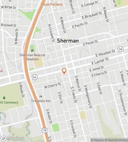 Map of scavenger hunt walking tour for Shermantastic Downtown Dash