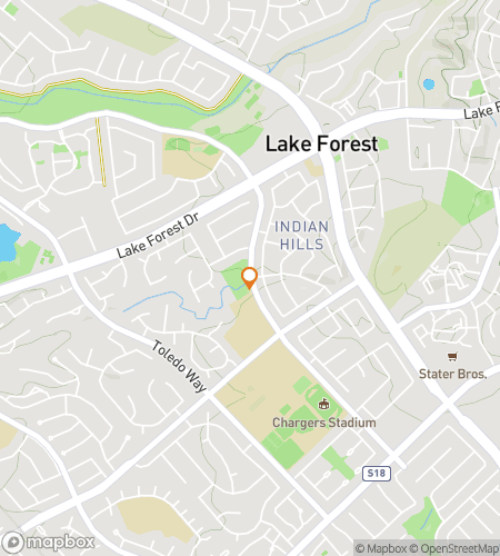 Map of scavenger hunt walking tour for Lake Forest Walk of Serenity