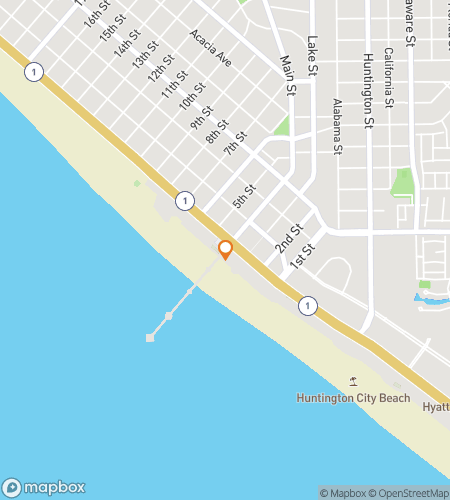 Map of scavenger hunt walking tour for Huntington Beach Wander Walk