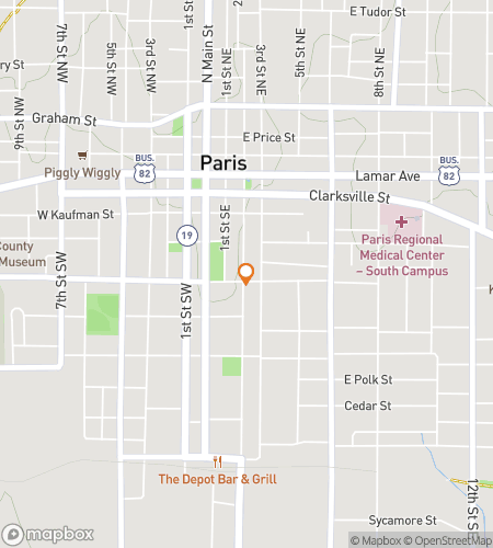 Map of scavenger hunt walking tour for Paris, Texas Puzzlin‘ Pursuit