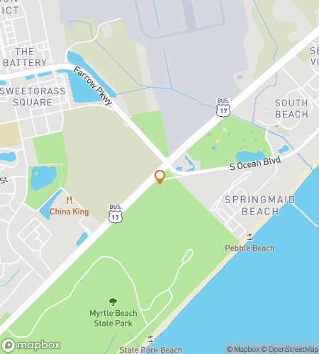 Map of scavenger hunt walking tour for Pier Pressure: A Myrtle Beach Scavenger Quest