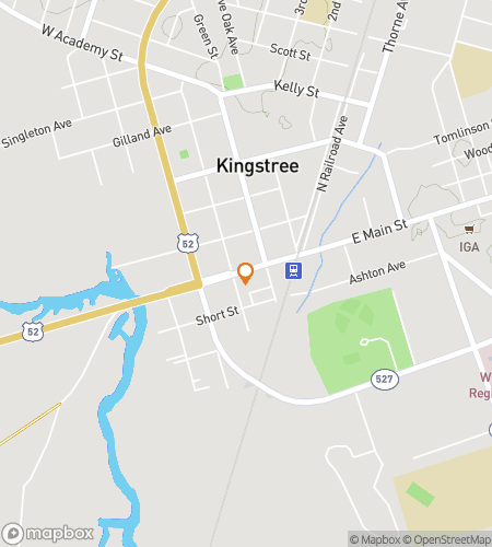 Map of scavenger hunt walking tour for Kingstree‘s Kooky Quest