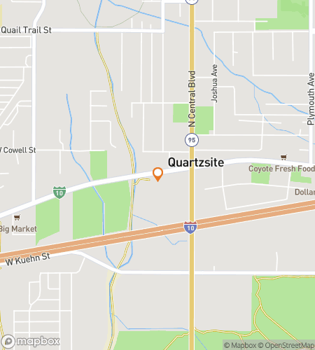 Aarteenetsinnän kävelykierroksen kartta Quirky Quartzsite Questille