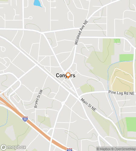 Map of scavenger hunt walking tour for Conyers? I Hardly Know Hers!: The Rock-Solid Georgia Hunt