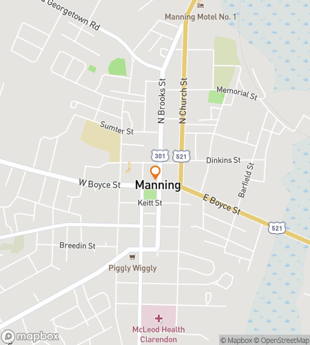 Map of scavenger hunt walking tour for Swamp Fox Frolic Adventure