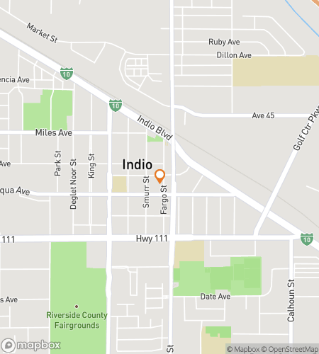 Map of scavenger hunt walking tour for Indio‘s Dazzling Downtown Dash