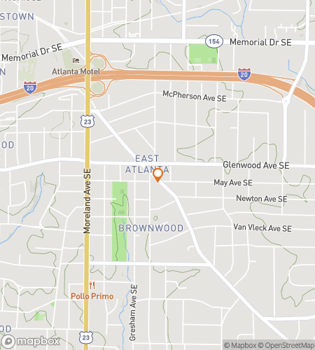 Map of scavenger hunt walking tour for East Atlanta Bar Crawl