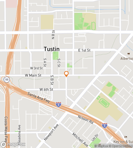 Map of scavenger hunt walking tour for Tustin‘s Terrific Treasure Trek
