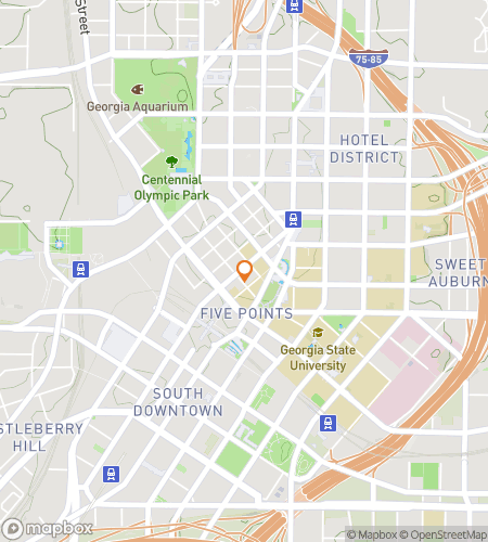 Map of scavenger hunt walking tour for Downtown Atlanta Ghost Tour