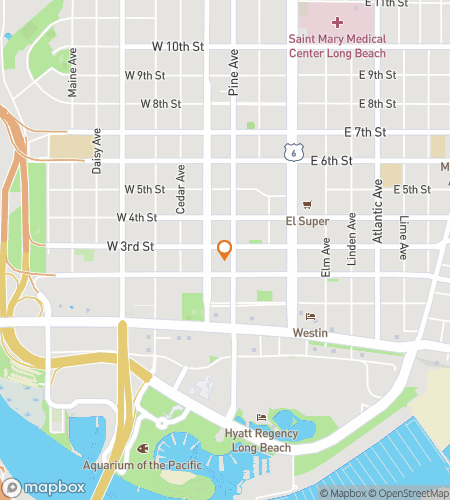 Map of scavenger hunt walking tour for Long Beach Boss Bar Crawl