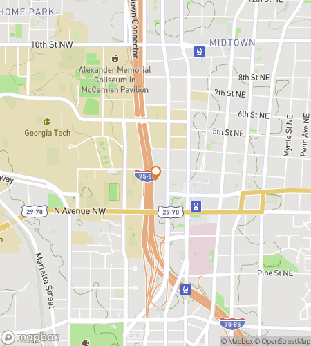 जॉर्जिया इंस्टीट्यूट ऑफ टेक्नोलॉजी हंट के लिए स्कैवेंजर हंट वॉकिंग टूर का नक्शा