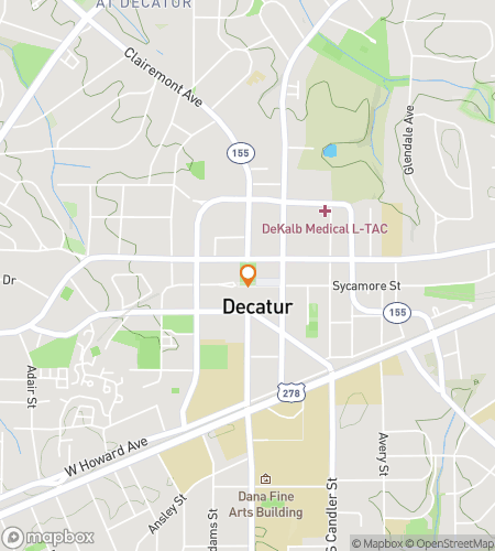 Térkép a kincskereső sétatúrához a 'Tour of Decatur!' (Decatur Sétakaland) túrához!