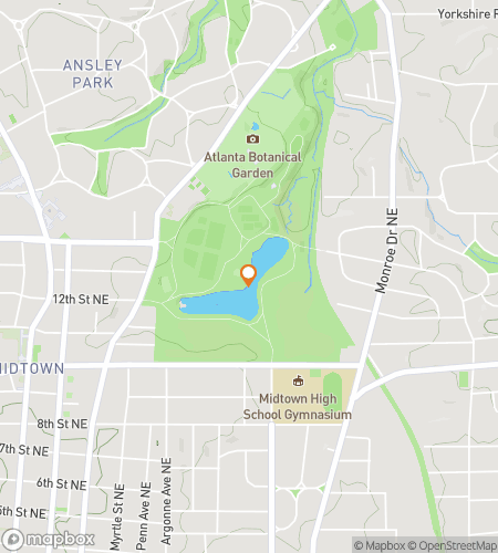 Map of scavenger hunt walking tour for Finding Peace in Piedmont Park