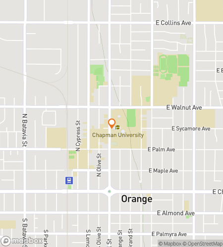 Map of scavenger hunt walking tour for Orange Clue-sade: Chapman University Hunt