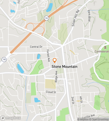 Kart over skattejakt-vandretur for Stone Mountain Skattejakt