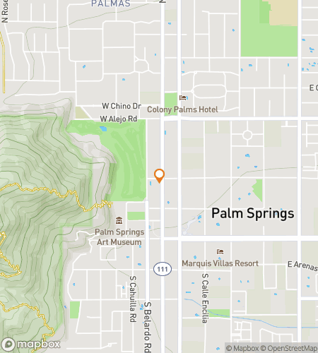 Map of scavenger hunt walking tour for Palm Springs California Bar Hunt