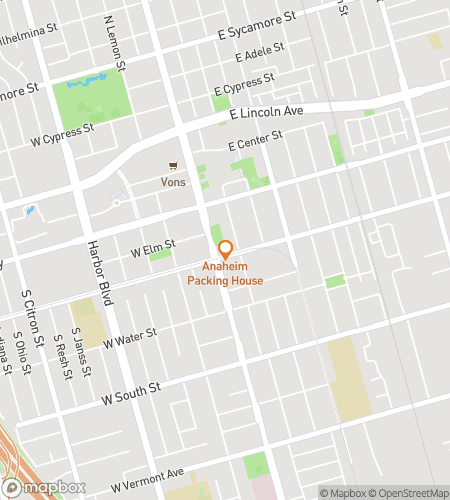 Map of scavenger hunt walking tour for Anytime Anaheim Bar Crawl