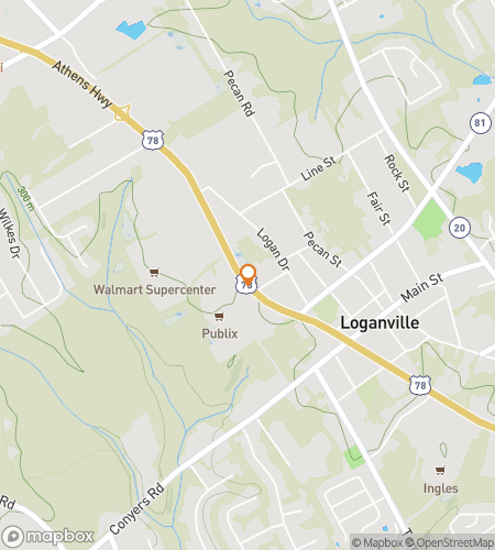 Map of scavenger hunt walking tour for Loganville: Log On, Let’s Go