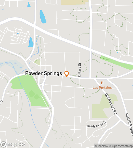 Map of scavenger hunt walking tour for Powder to the People! The Playful Powder Springs Hunt