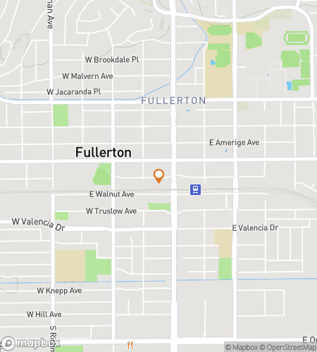 Map of scavenger hunt walking tour for Fullerton California Bar Hunt