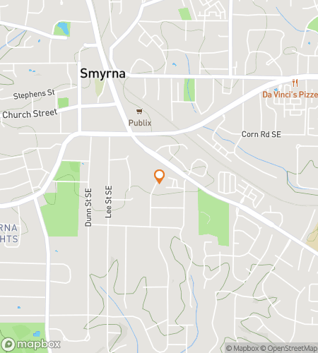 Map of scavenger hunt walking tour for Smyrna Porch-Swing & Parkland Pursuit