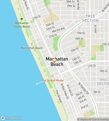 Map of scavenger hunt walking tour for The Pearl of Manhattan Beach