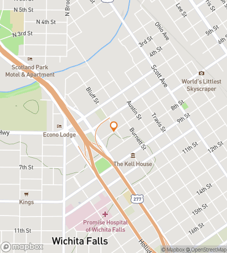 Map of scavenger hunt walking tour for Wichita Falls Scavenger Hunt