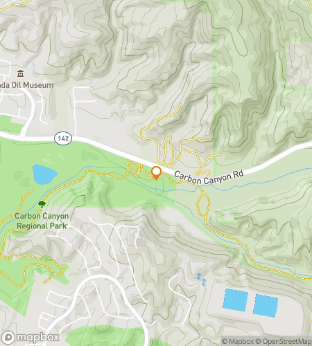 Map of scavenger hunt walking tour for Brea‘s Olinda Oil Hunt