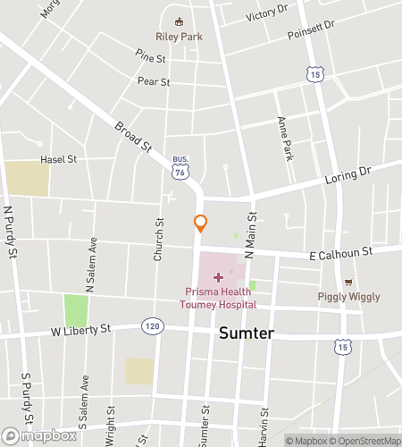 Map of scavenger hunt walking tour for Swamp Fox Scavenger Sprint