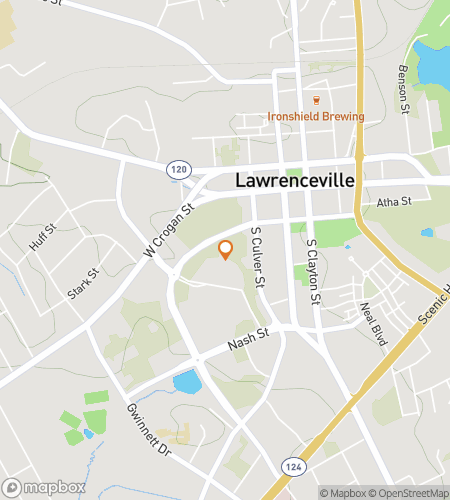 Map of scavenger hunt walking tour for Lawrenceville Loot & Lore