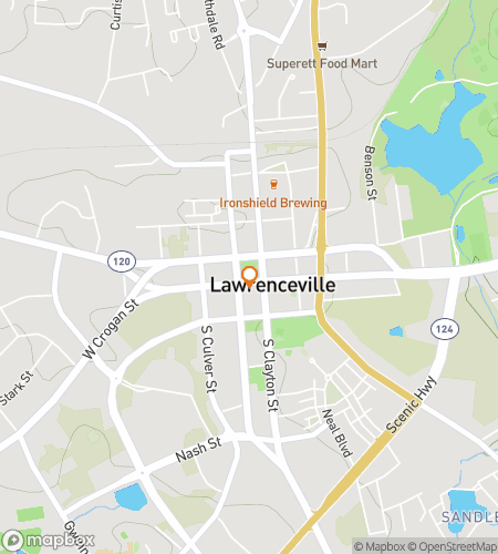 Map of scavenger hunt walking tour for Lawrenceville Scavenger Hunt