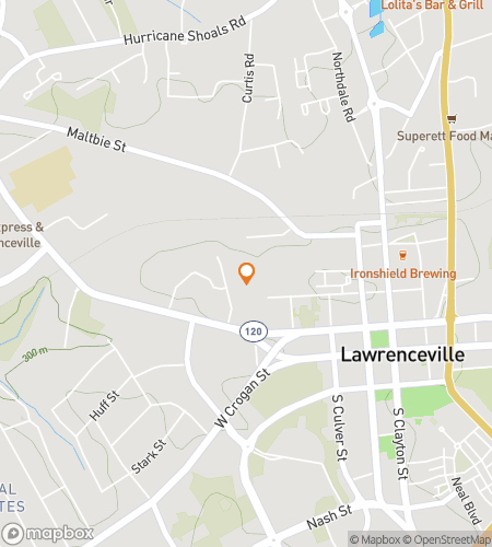 Térkép a kincskereső sétaturáról a Ghostlight & Ale: A Lawrenceville HaUNTING programhoz