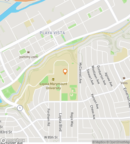 Map of scavenger hunt walking tour for Catch the Clues, Hear the Roar: LMU Edition