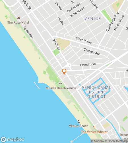 Hartă tur de vânătoare de comori pe jos pentru Venice Beach Voyage