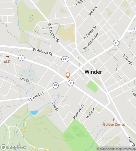 Map of scavenger hunt walking tour for Winder-ful Adventures Await
