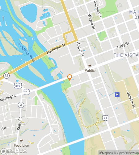 Map of scavenger hunt walking tour for Columbia Ghost Hunt