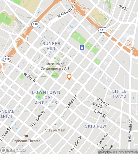 Mapa del recorrido a pie de b&uacute;squeda del tesoro para The Wonders Of Downtown LA