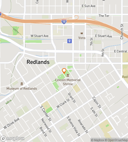 Map of scavenger hunt walking tour for Redlands scavenger hunt