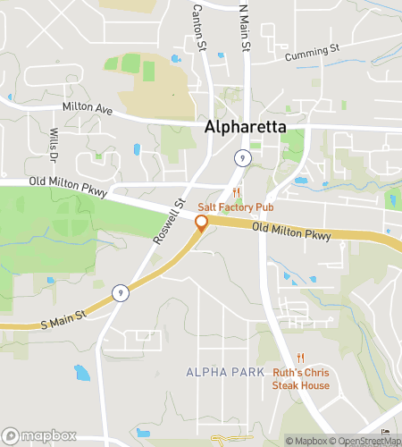 Hartă tur pietonal de vânătoare de comori pentru vânătoarea de comori Alpharetta