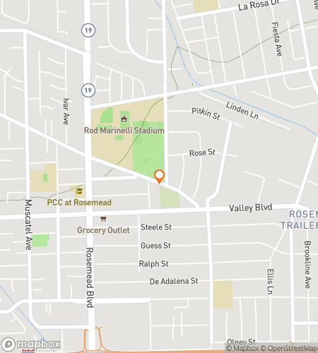 Map of scavenger hunt walking tour for Rosemead Riddles & Revelry