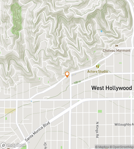 Map of scavenger hunt walking tour for Sunset Strip Scavenger Hunt